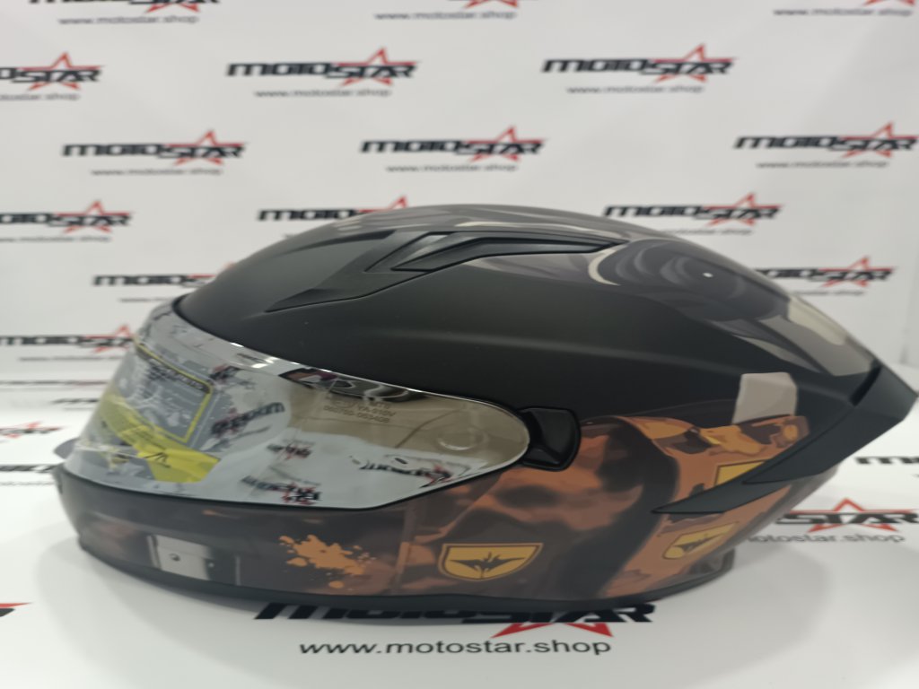 Mts kask full face güneş gözlüklü mat desenli