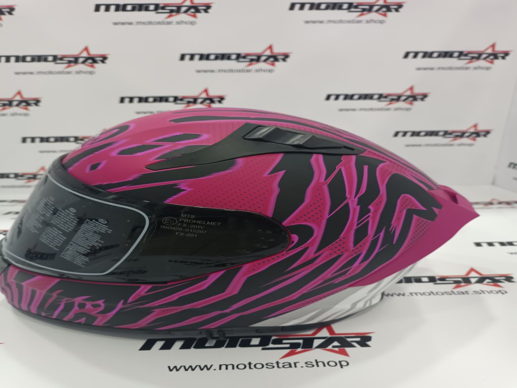 Mts kask fullface güneş gözlüklü pembe beyaz