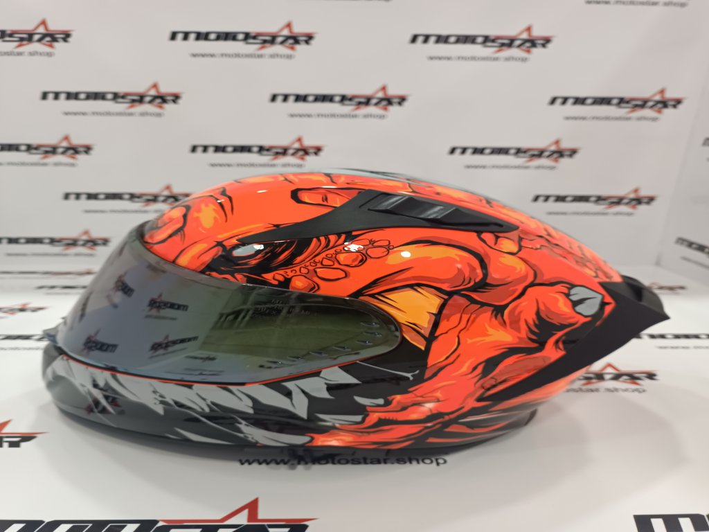 Mts kask fullface kırmızı desenli